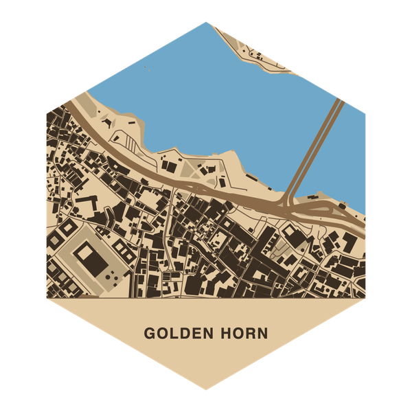 The Golden Horn tile, Istanbul, as drawn in the app.